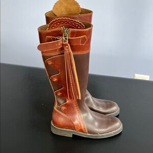 El Estribo Brown and Tan Leather Riding Boots